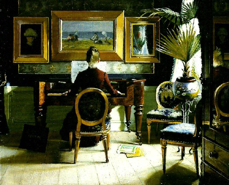 Eugene Jansson vid pianot oil painting image